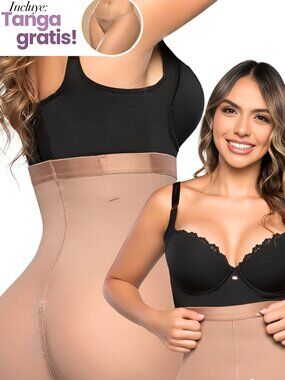 Stagmi Fajas Colombian Panty Shaper SMI04004 Cocoa w/ Matching Thong New Size S!